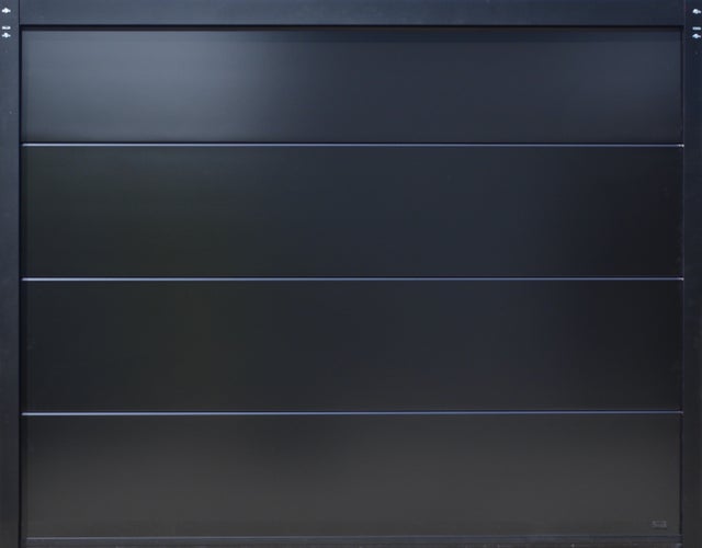 Porte de garage sectionnelle motorisée Noir 9005 l.250 x H.200 cm x Ep.40 mm