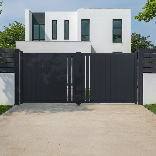 Portail coulissant 4m GIONA H.140 aluminium gris