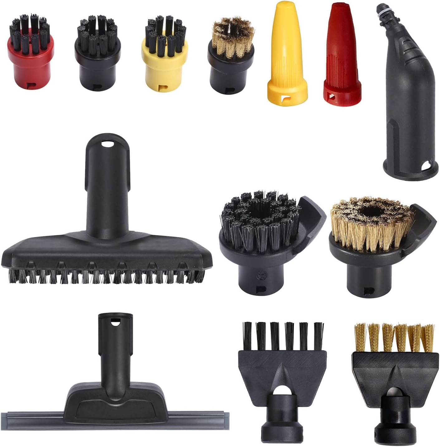 Karcher Sc5 Easyfix Lot De 6 Brosses Rondes Pour Nettoyeur Vapeur Kärcher SC1 SC2 SC3 SC4 Sc5 Sc7 Ctk10 Brosse De Nettoyage Vapeur 2 Grandes Buses Brosses Rondes 4 Petites Buses Brosses