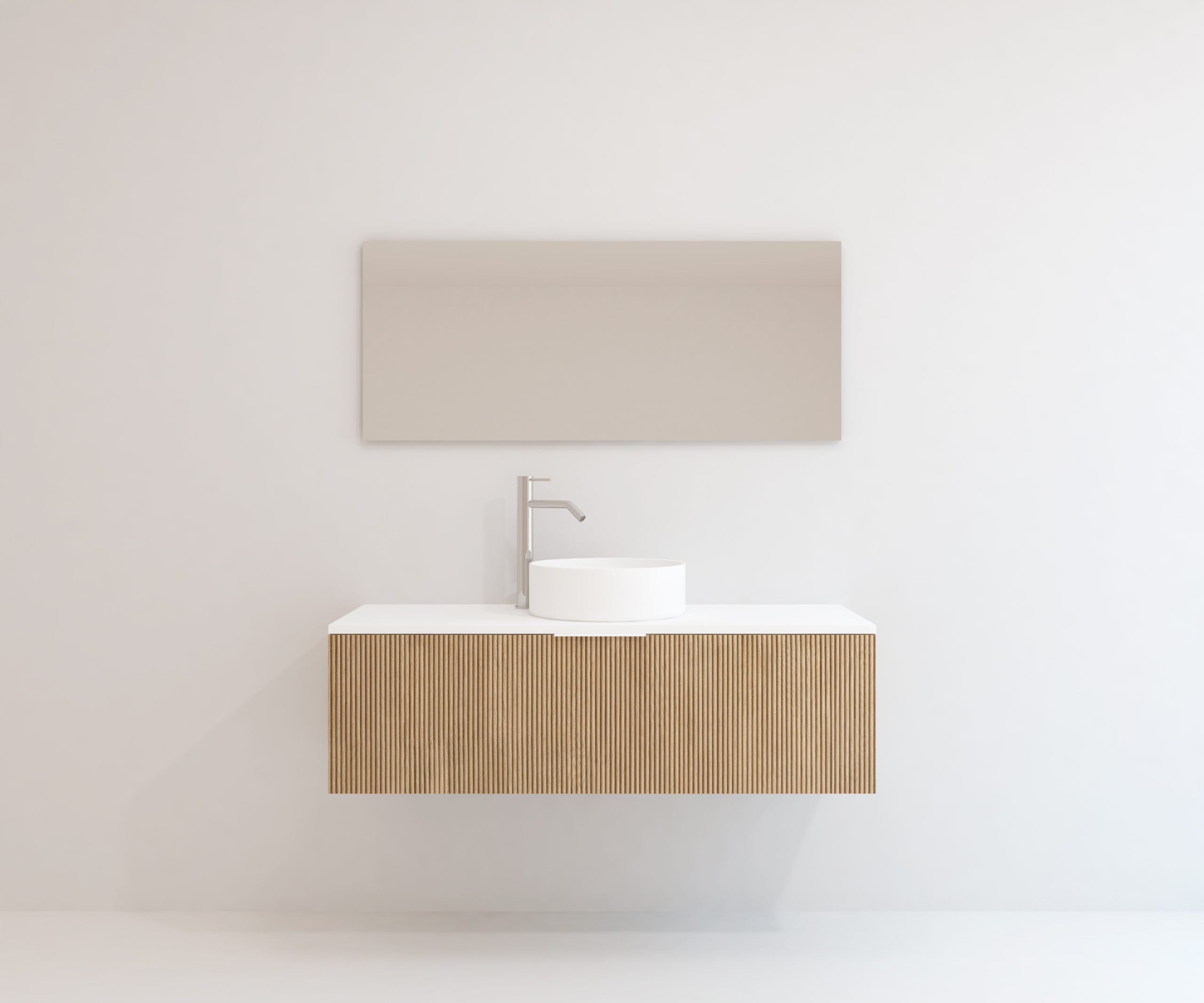 Ensemble de meubles de salle de bains Emene OPOSSÉ - Blanc 120 cm + lavabo - 4