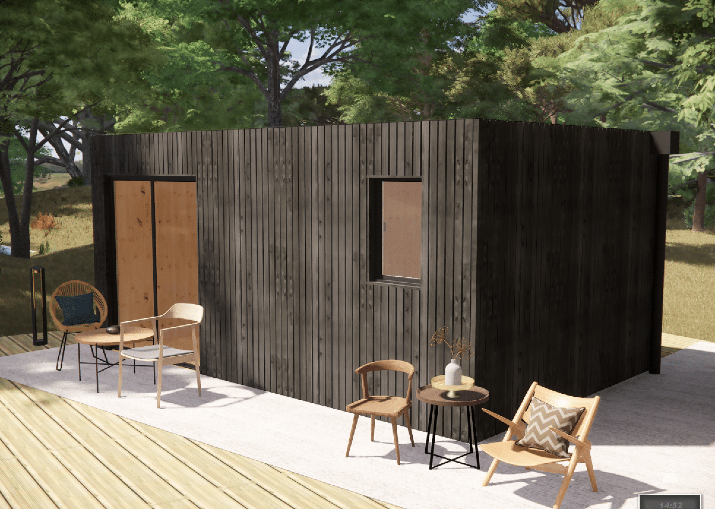 Studio de jardin indépendant en bois 5,5 x 3,5 x 2,7 m / menuiseries alu k-line - 6