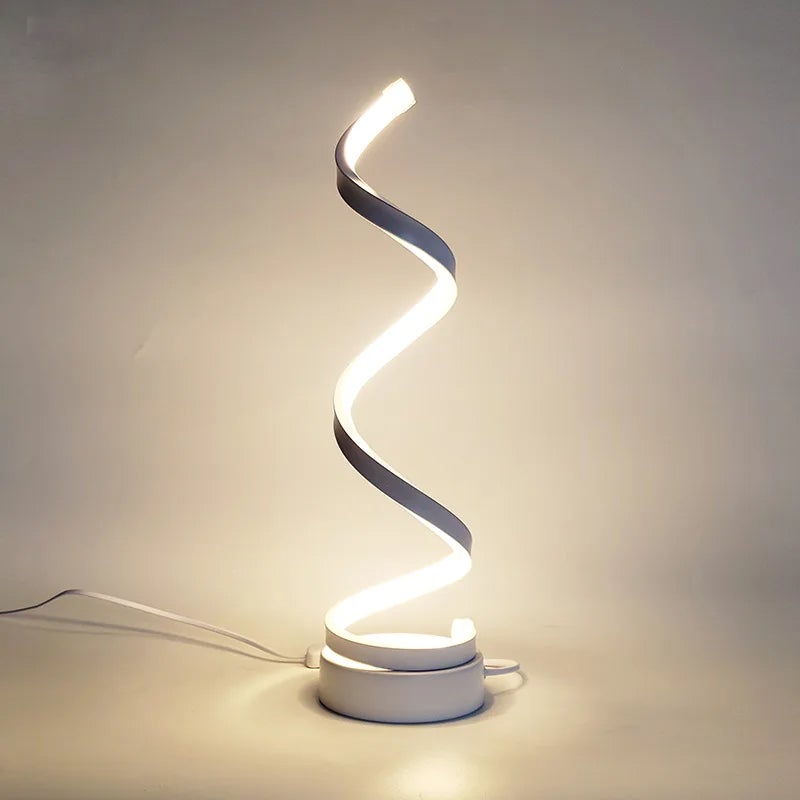 Lampada da tavolo moderna a spirale, 3 opzioni di colore, lampada da tavolo a LED, lampada da comodino, lampada da scrivania - 3