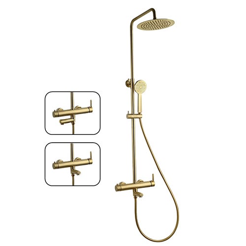 Edouard Rousseau - Columna de bañera monomando oro cepillado