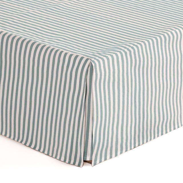 Housse de canapé en coton de 30 cm de haut à rayures aqua marine 150x200 cm
