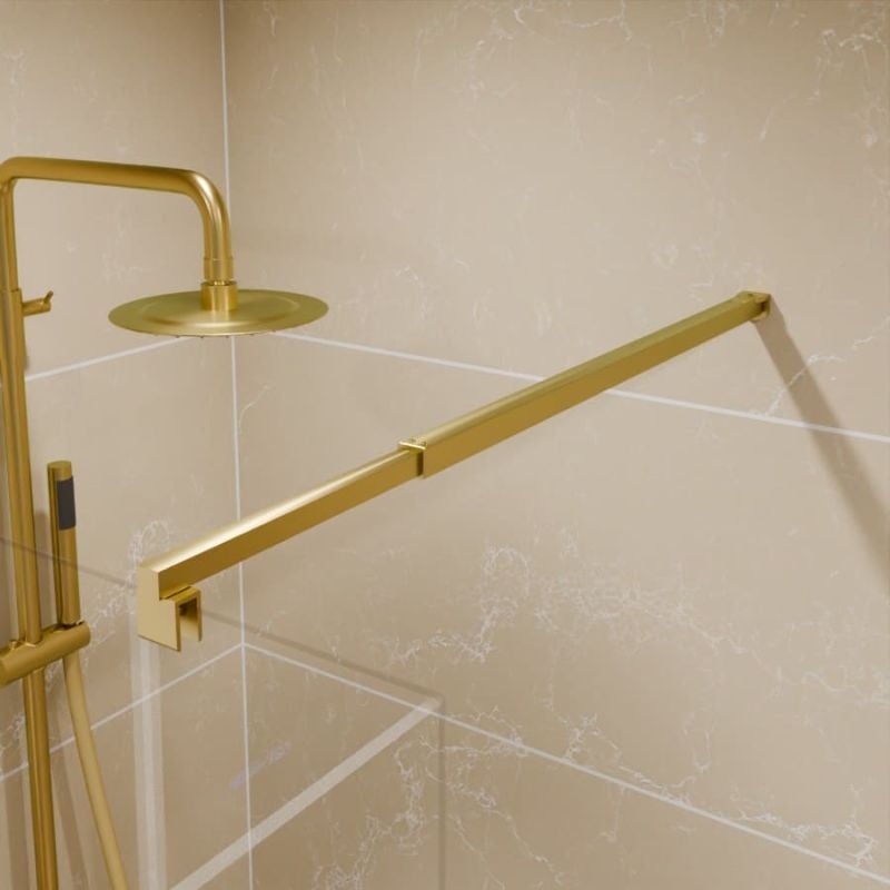 Paroi de douche fixe dorée 100 cm x 200 cm GOLDY - Verre 8 mm - 5