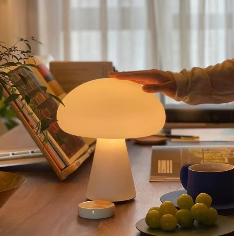 10PC Lampe champignon blanche sans fil - 3 couleurs dimmables, tactile - Recharge USB pour chambre et salon - 9