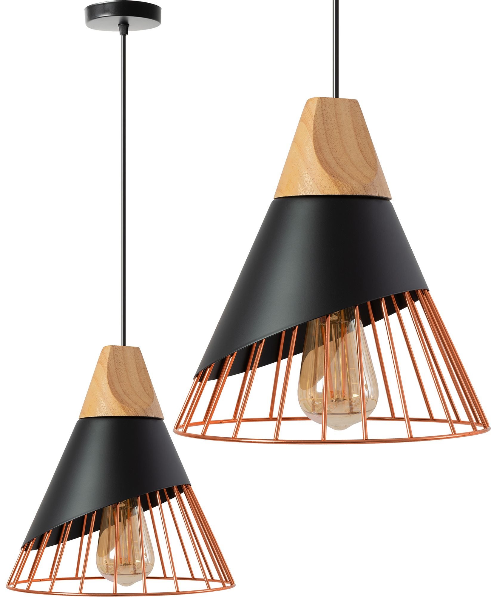 Lampa Sufitowa Wisząca Toolight App225-1Cp Czarny Różowe Złoto