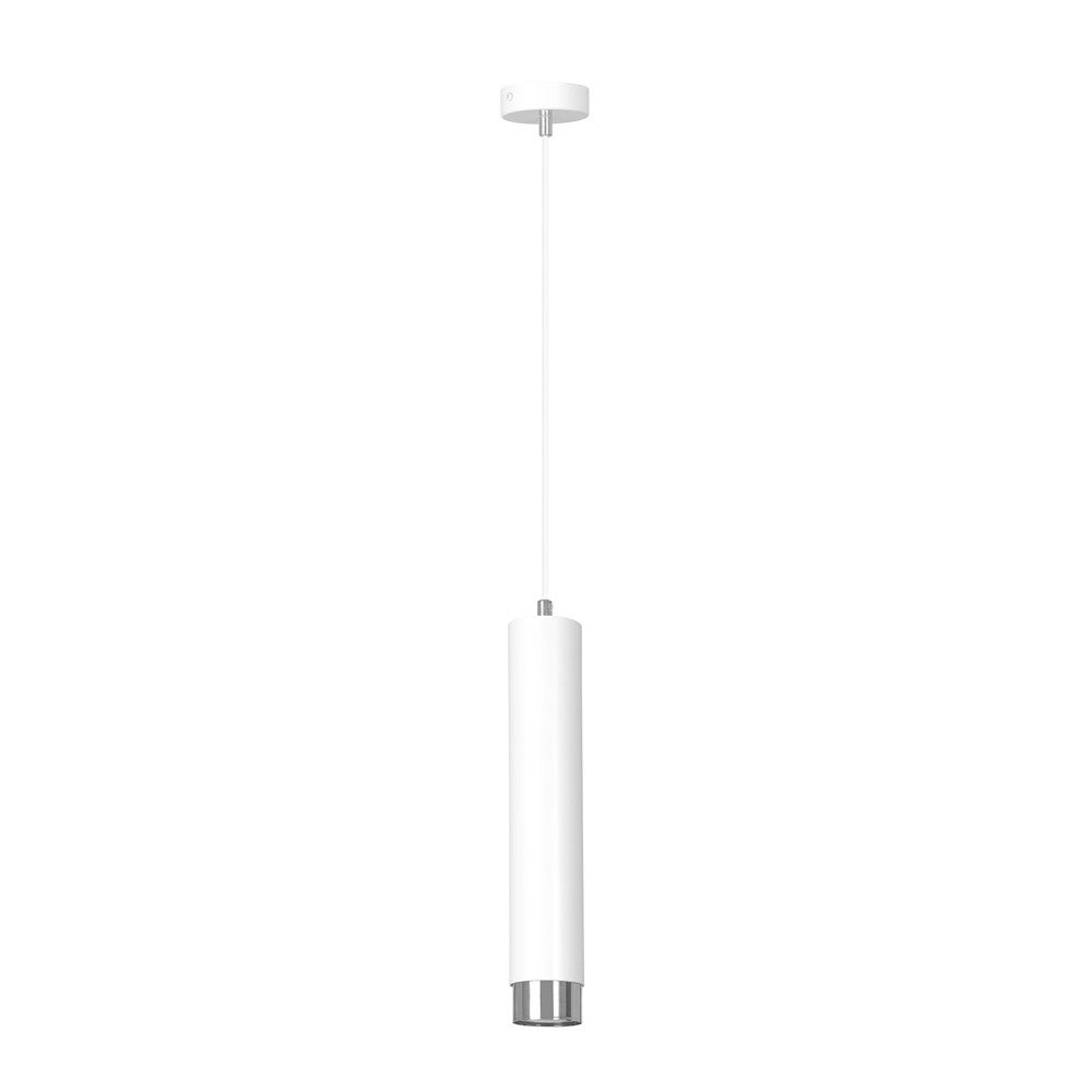 Mura cylindryczna lampa wisząca biały i chrom 1xGU10 ø8cm