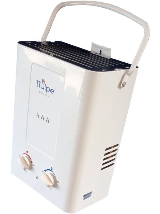 TTulpe Outdoor HD-6 P50 blanc, chauffe-eau portable instantané, gaz propane, allumage par piles, Bas Nox - 2