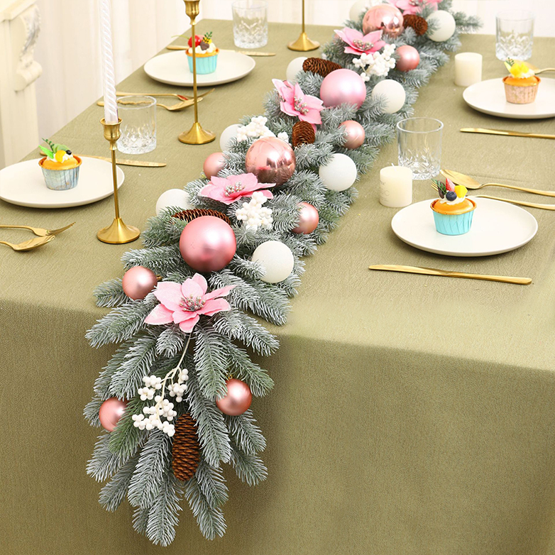 Kit Accessoires Couronne De Noël - 20 Baies Blanches, 20 Rouges, Pommes De Pin, Branches Sapin Et Plus