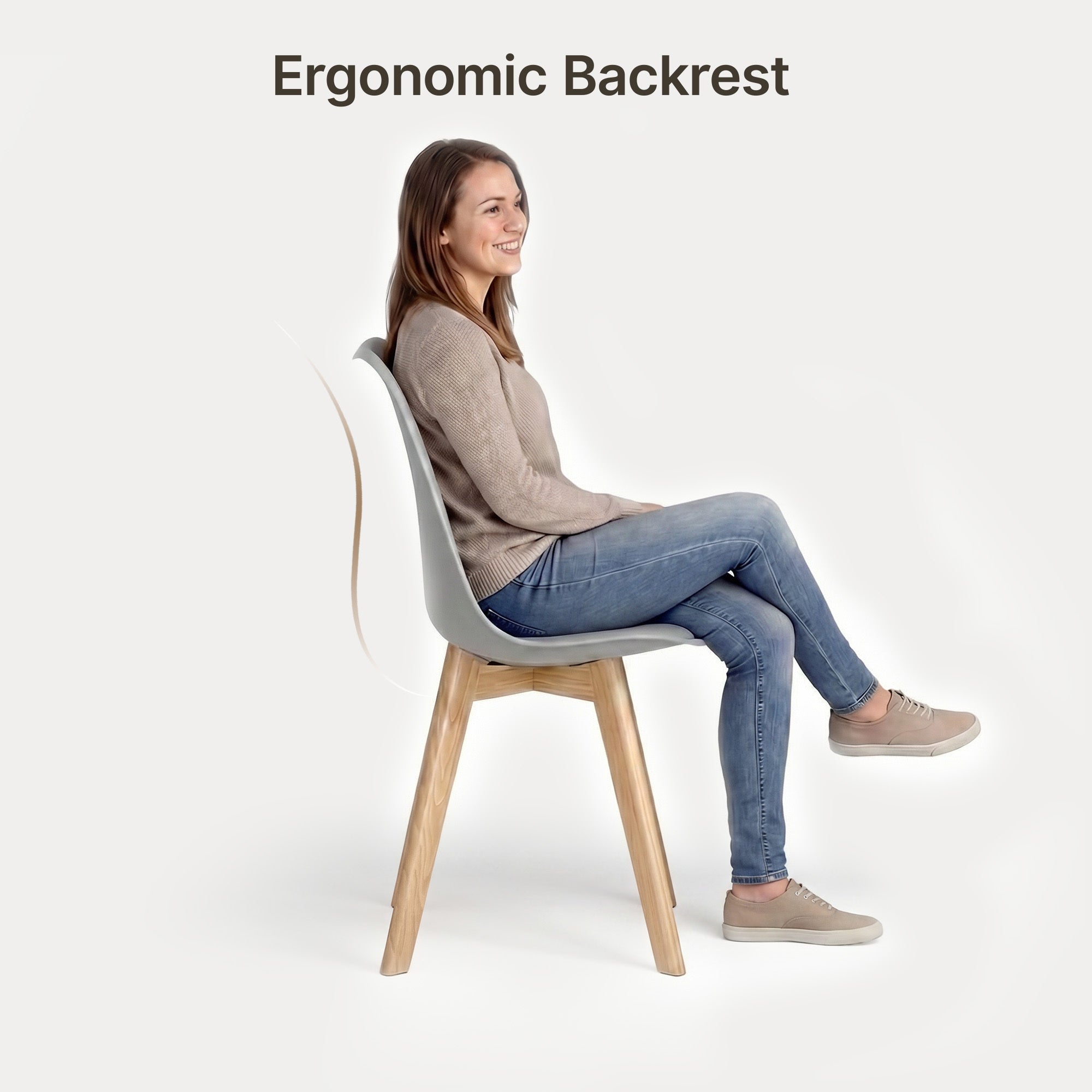 Chaise de cuisine 6 places gris,design scandinave moderne,dossier ergonomique,pieds en bois massif,assise rembourrée imperméable - 6