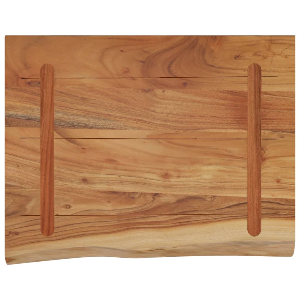 Étagère murale | Étagère flottante | Étagère suspendue rectangulaire massif acacia bordure assortie CFW720673 - 5