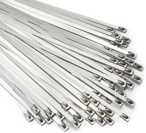 Confezione da 100 fascette multiuso in acciaio inossidabile ad alta resistenza, 4,6 x 300 mm, adatte per macchinari, tubi di scarico, capriate, ecc | Leroy Merlin