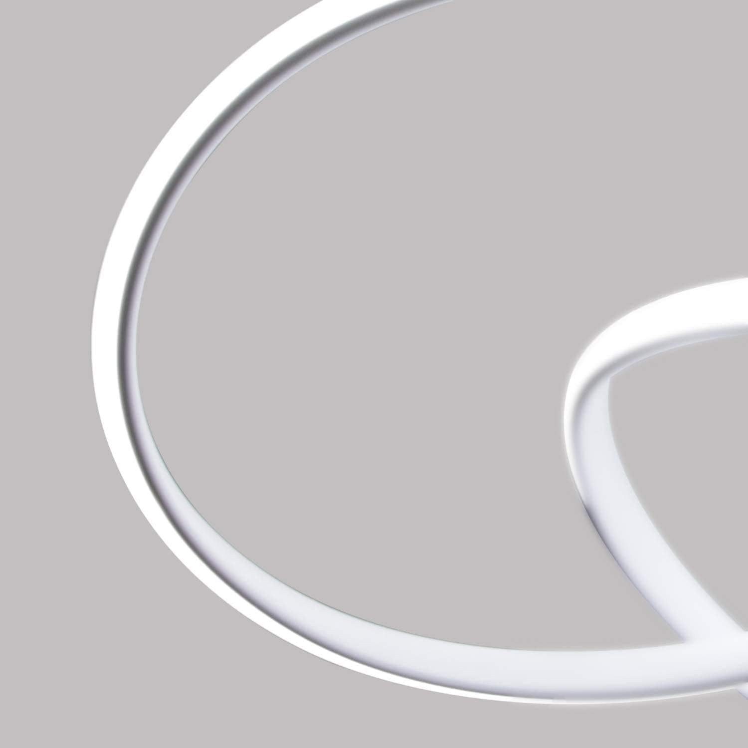 Nettlife Lampa wisząca LED, średnica 58 cm, z pierścieniami, ściemnialna i sterowana pilotem, regulowana wysokość, 62 W - 5