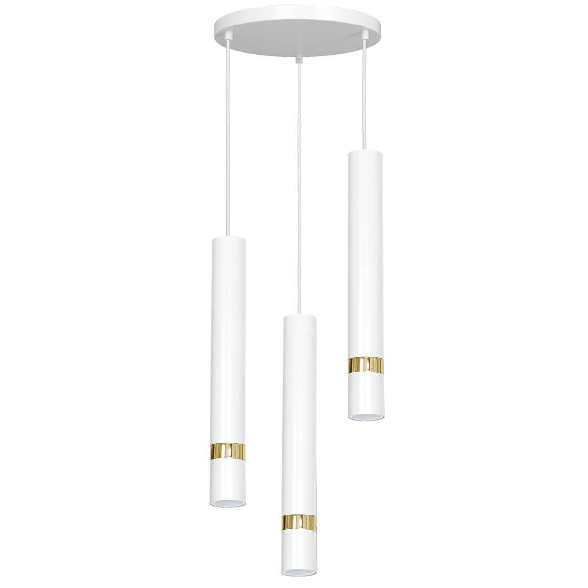 Lampa wisząca Reno biały matowa-złoty połysk 3xGU10x15W tuby wym: 110 x 30 x 30 cm metal Luminex