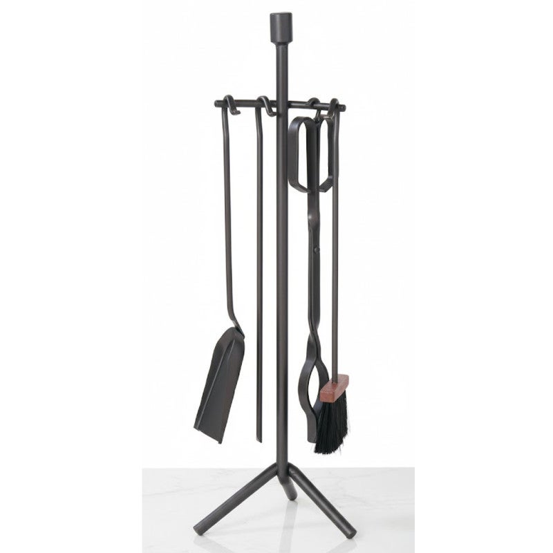 Juego de accesorios para chimenea de hierro forjado 71 cm antracita | utensilios para limpieza de estufas y chimeneas