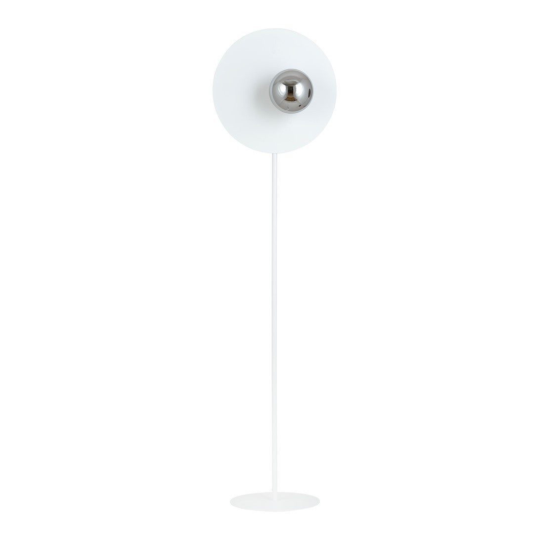 Lampa podłogowa stojąca Oslo biało-grafitowa 1xE14x10W wym: 145 x 40 cm szkło Emibig