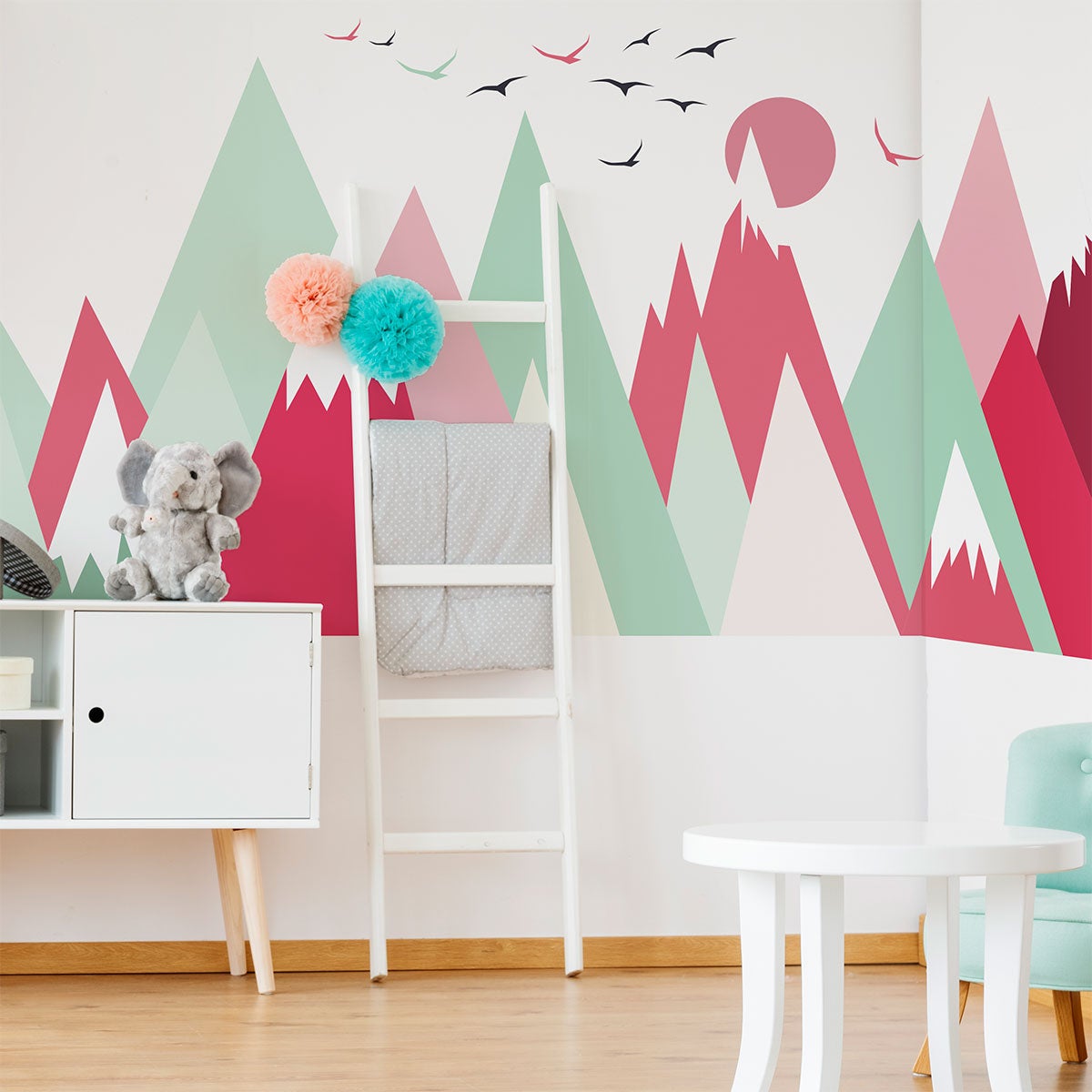 Vinilo niño escandinavo de montaña sofinka - adhesivo de pared - revestimiento sticker mural decorativo - 90x135cm - 3