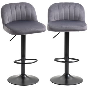 HOMCOM Set Di 2 Sgabelli Da Bar In PU Con Schienale – Stile Vintage Per Cucina E Isola - 2