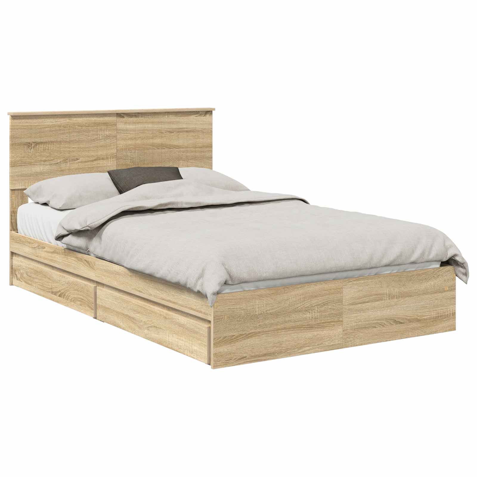Lit de Rangement Chêne 120 x 200 cm Bois d'ingénierie - 2