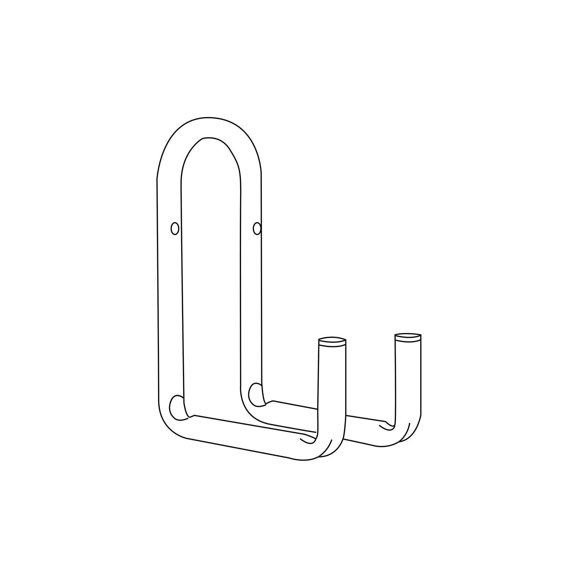 Crochet double polyvalent | Fabriqué en acier | Finition grise | Grande ...