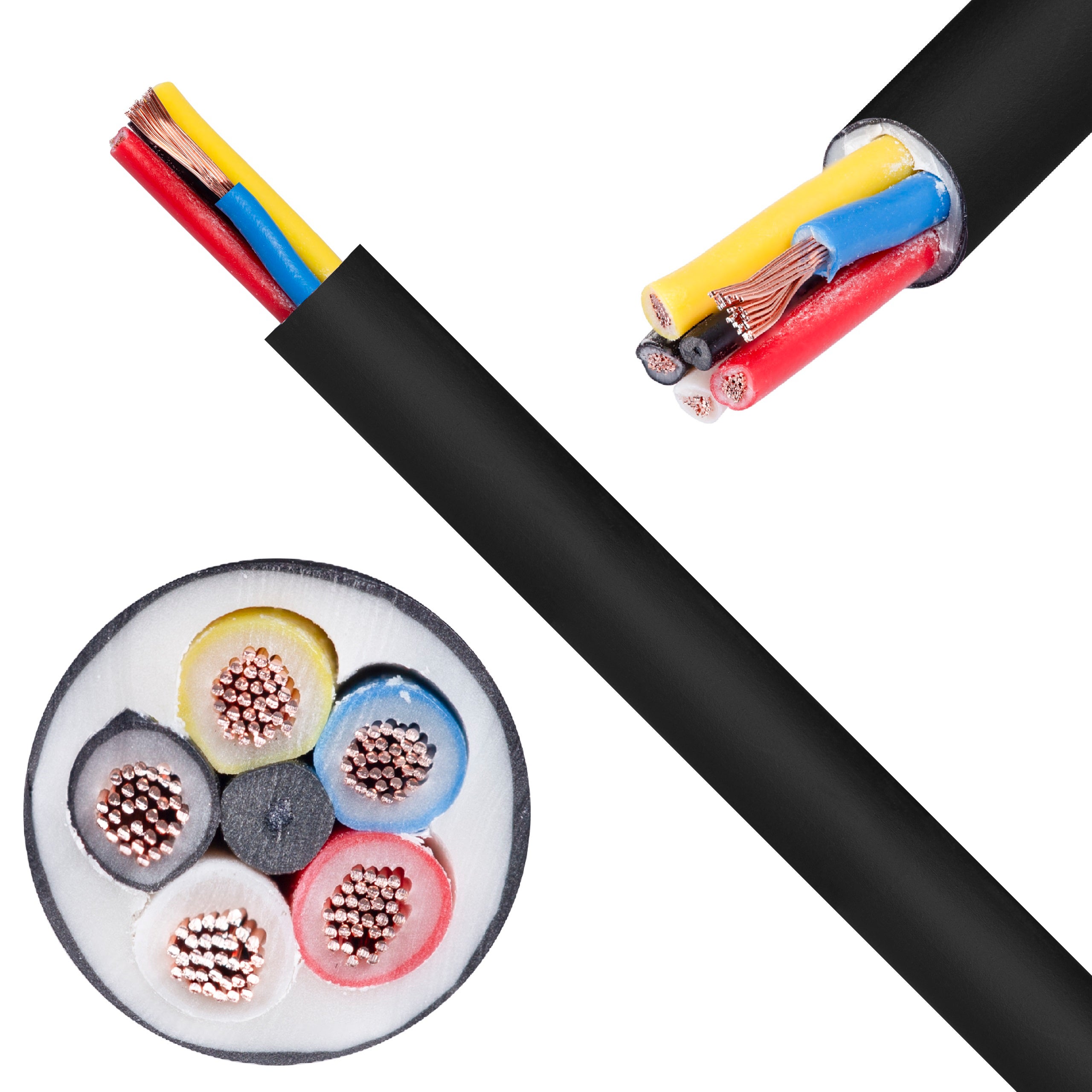 Kabel samochodowy YLYs 5x1mm2 czarny 24V zewnętrzny przyczepowy linka Elektrokabel 100m