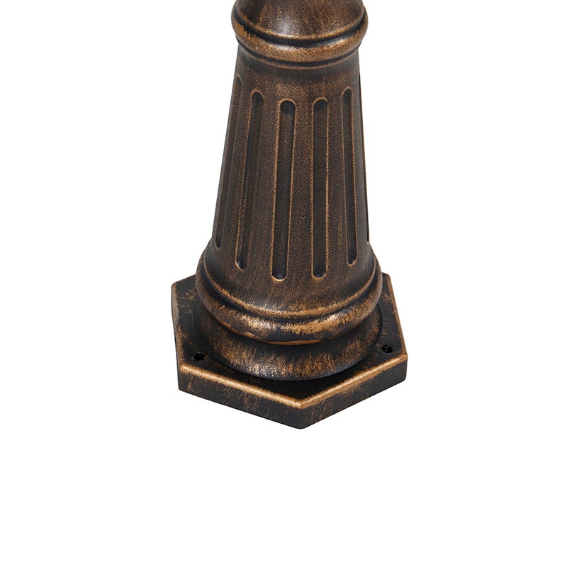 Qazqa classic-antique lanterne extérieure pour jardin - New Haven - doré/laiton, max. 15w, e27, 216.5cm, IP44, à 3 lumières - 9