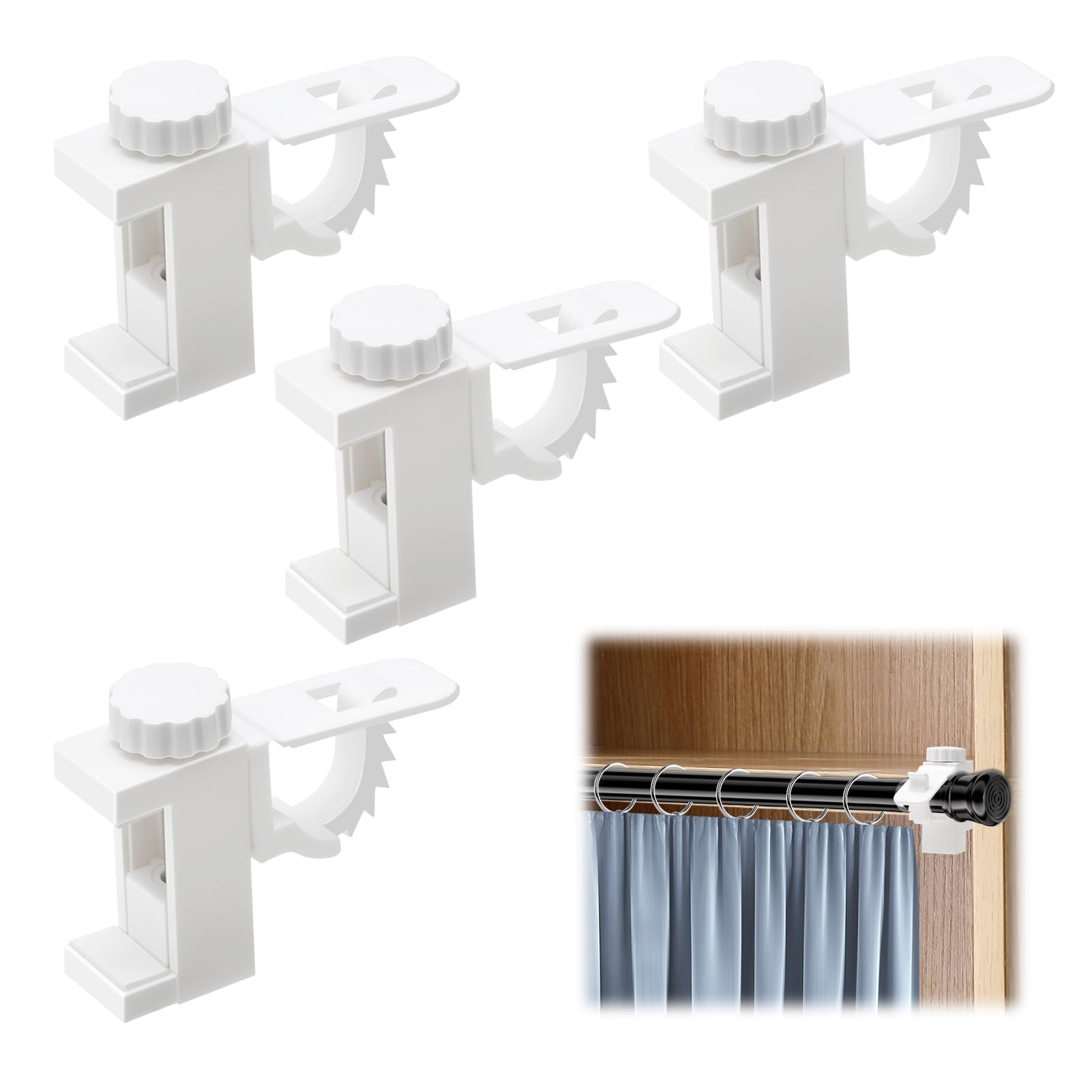 Installation Facile Vis Incluses Support De Tringle à Rideau Plafond - Lot De 2 Supports Pour Tringles 25-28mm Support Tringle Pour Rideaux Plafond