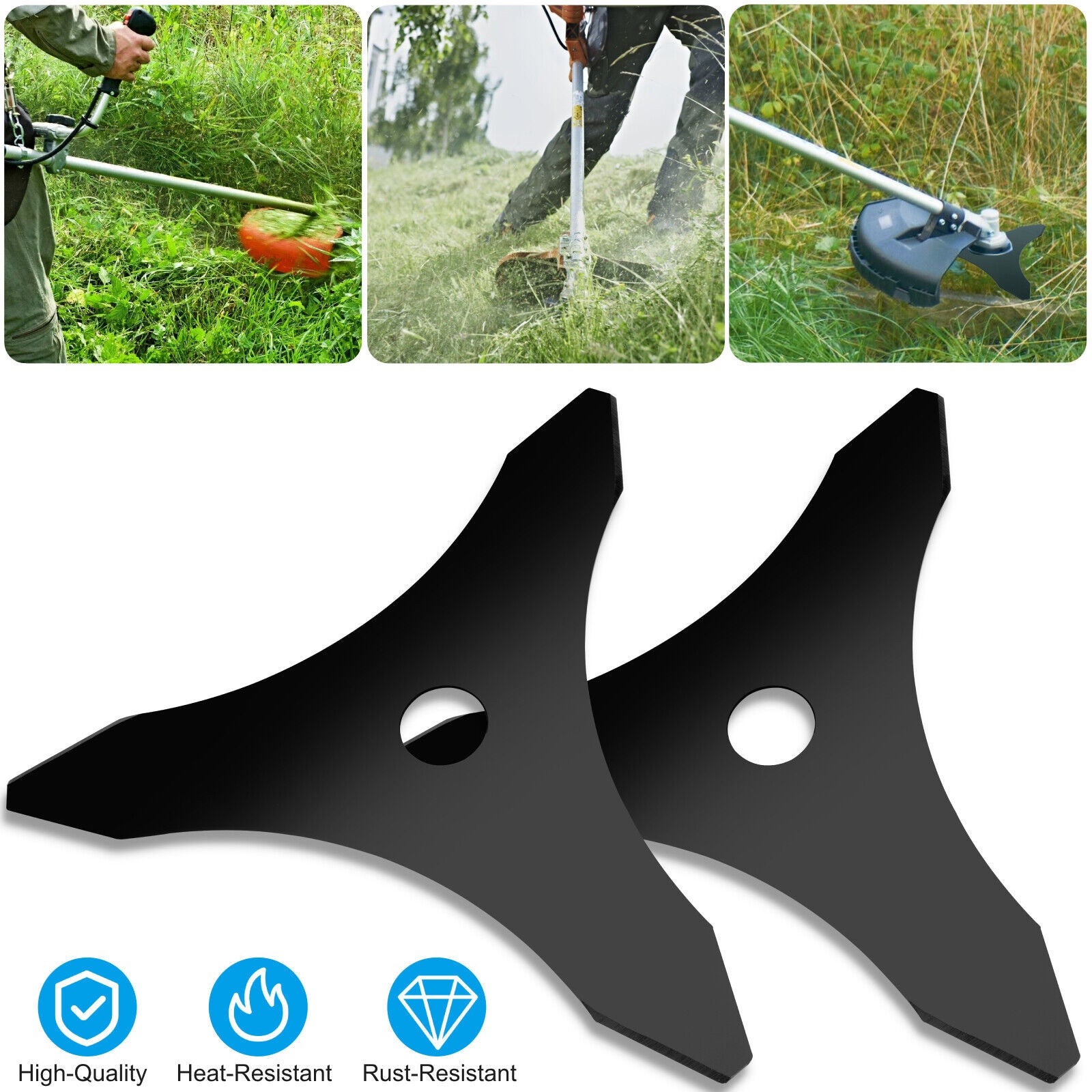 Lama Per Decespugliatore Universale US 12 2T - 25.4mm Foro - 12 Pollici - Carburo - Nero