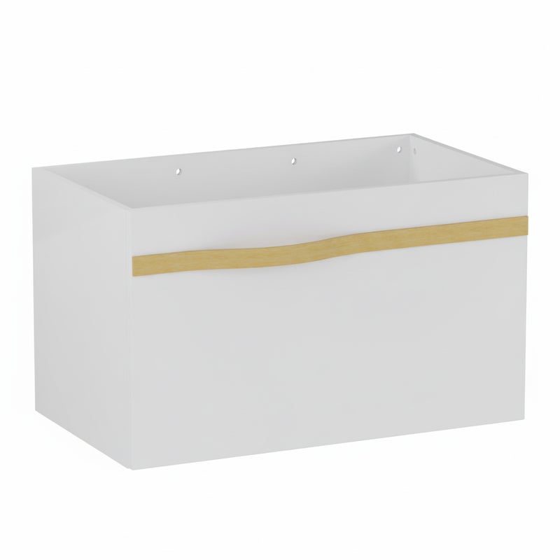 Szafka pod umywalkę VOG 69 cm biały połysk ze złotym uchwytem bez umywalki