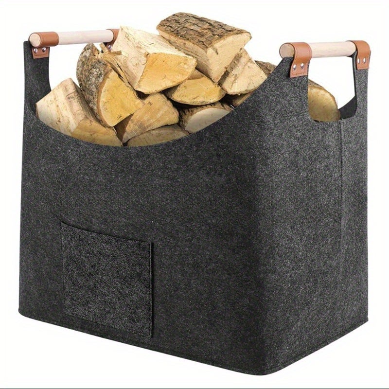 Pojemnik Organizer z Grubej Filcu 45x40x32cm - Kosz na Ubrania o Dużej Pojemności, Składana Torba Transportowa na Pościel/Przedmioty Dekoracyjne