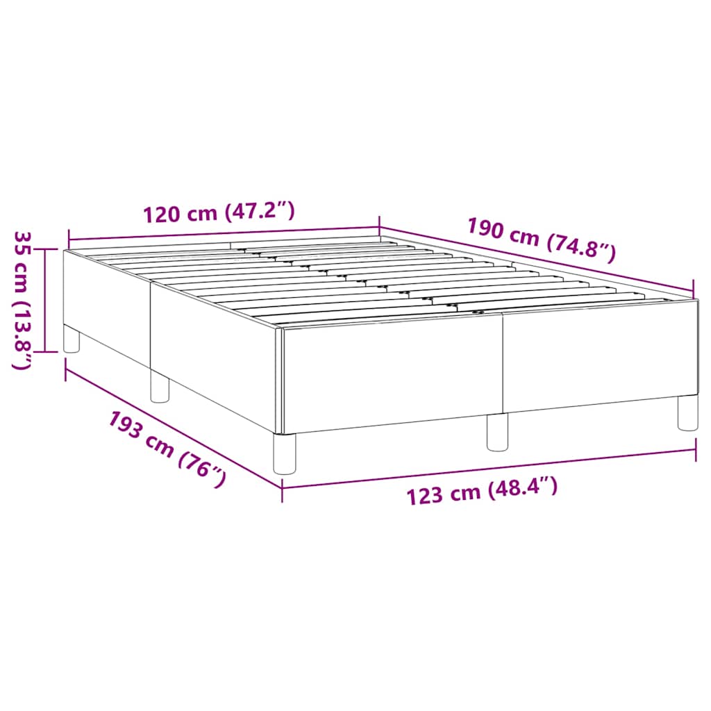 Cadre de lit sans matelas gris foncé 120 x 190 cm tissu - 9