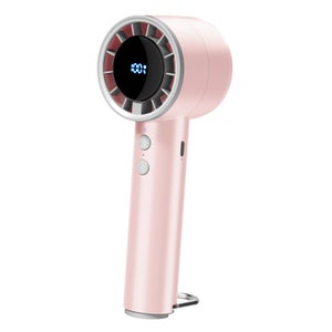 Ventilateur Manuel Portable Rechargeable - Affichage Numérique, 5 Vitesses, Réglable à 90°, Autonomie Jusqu’à 8h