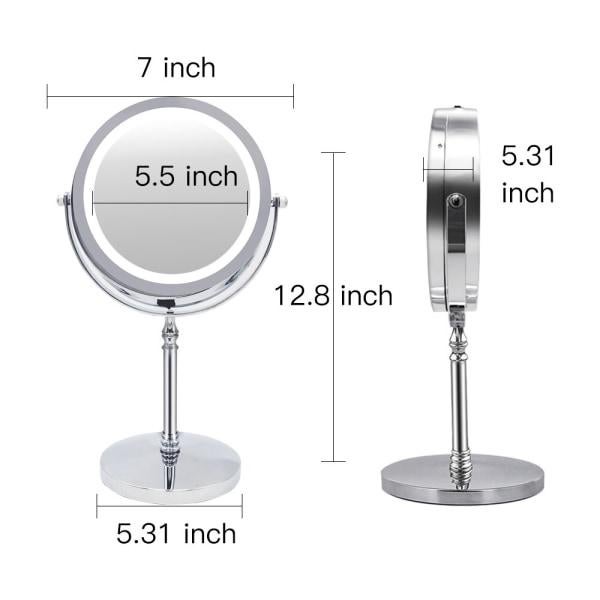 Miroir de maquillage grossissant 10x avec miroir lumineux, 20 pinceaux - 3