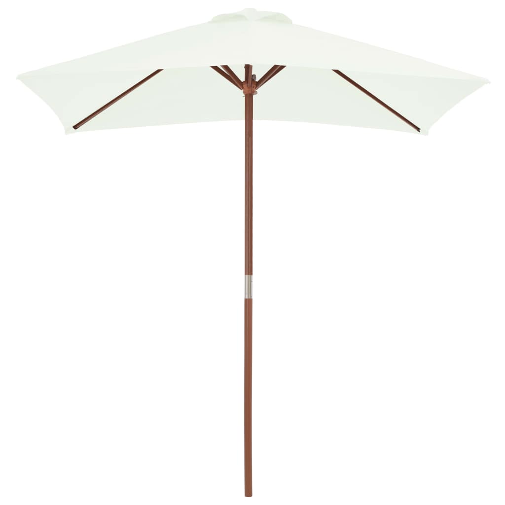 Parasol avec mât en bois 150x200 Sable - 3