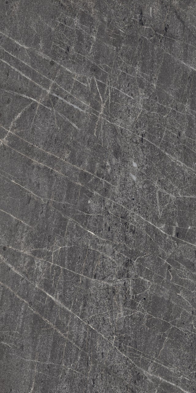 Carrelage sol / mur effet marbre anthracite TESSINO BLACK l.60 x L.120 cm Mat LIMCARO