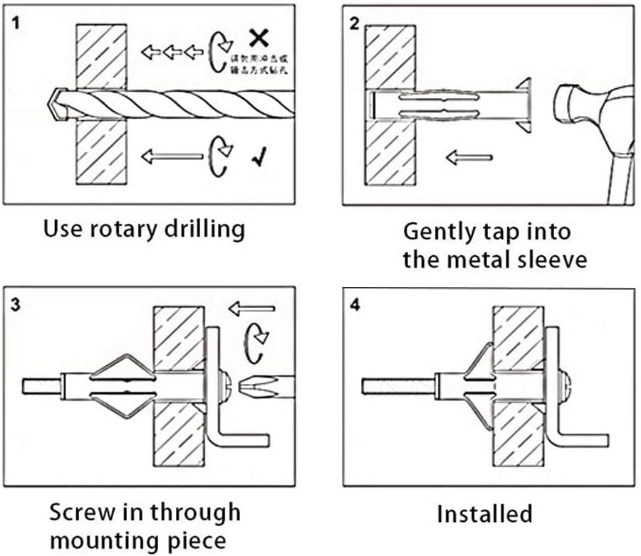 50 pezzi di tasselli per cartongesso, tasselli per cartongesso con viti, fissaggi per cartongesso e pareti cave - 4