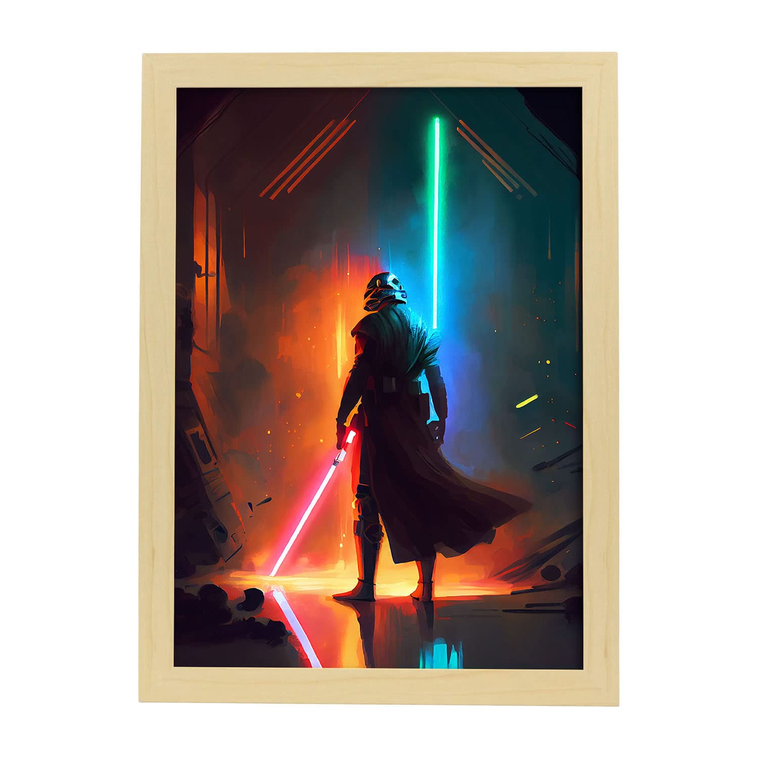 Nacnic poster de star wars en estilo retrato a todo color ilustraciones y caricaturas de personajes famosos en el cine diseño y a3 marcos madera