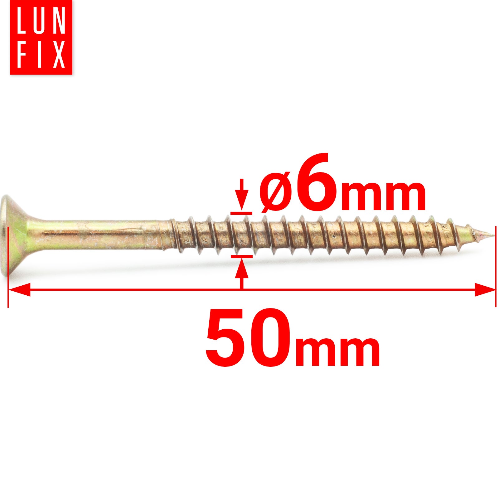 Wkręty do drewna uniwersalne 6x50mm 200szt. - 2