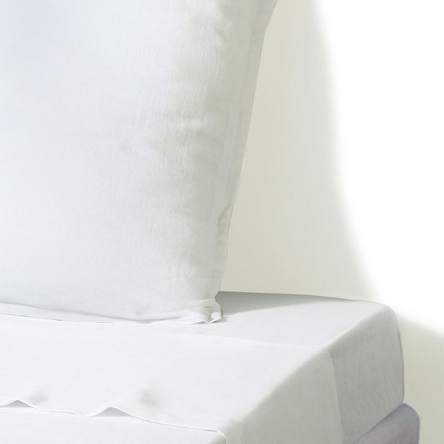 Drap plat 240x300 lin lavé blanc