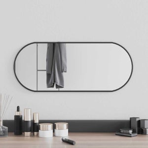 Wandspiegel 60x25 cm ovaal zilverkleurig kopen