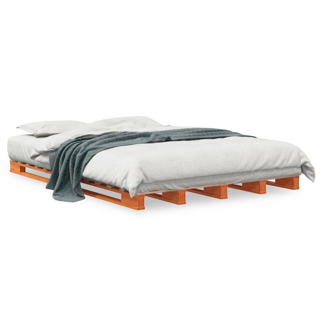 Lit Japonais Surélevé 140x190 Cm – Marron, Matelas Ferme Inclus, Très Bon état