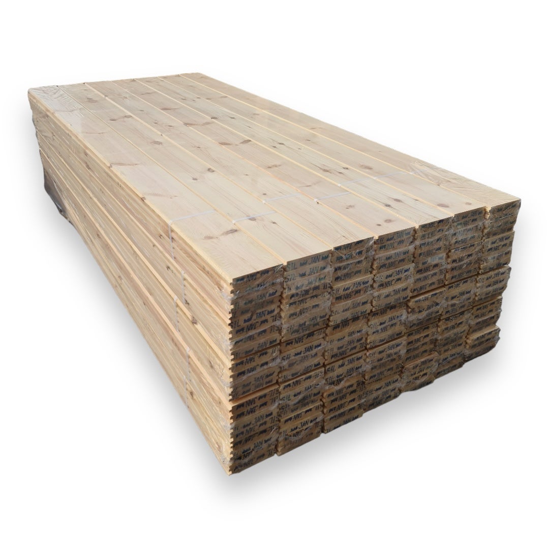 Embalagem de 10 tábuas de revestimento de encaixe macho e fêmea em pinho, com um lado chanfrado (natural), 2,40 m²/caixa, 2 x 12 x 200 cm - 5