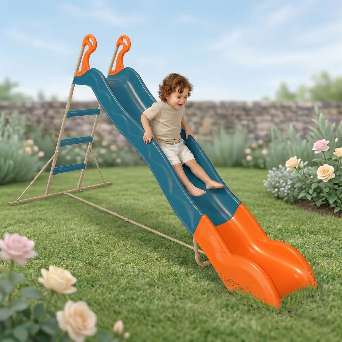 Toboggan LINOU Bleu-Orange TRIGANO 2,63 m. 3-12 ans. - 6