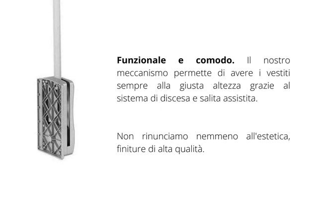 Appendiabiti saliscendi per armadio 830-1150mm Appendiabiti saliscendi per armadio 830-1150mm