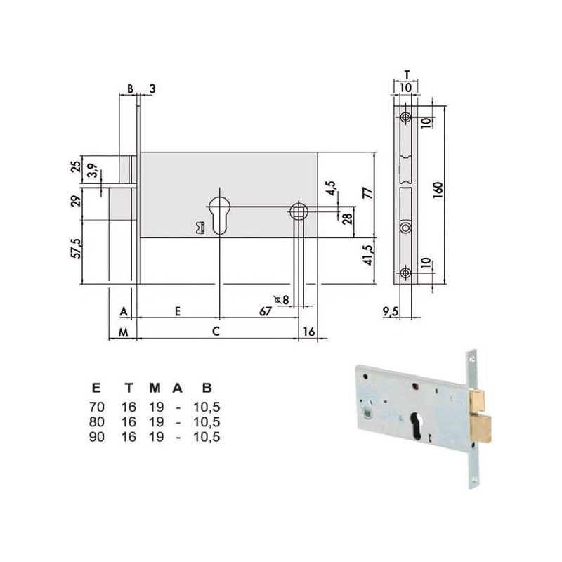 Serratura Infilare Fasce All 44360-80-0 Cisa | Leroy Merlin