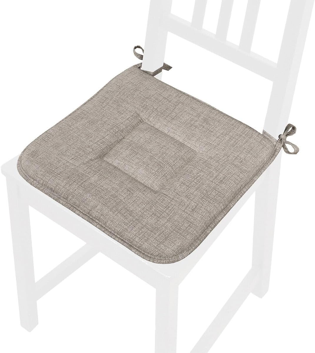 Lot De 4 Coussins Pour Chaise Cuisine Coton Doux Lavables Universelles Couleur Pastel Unie Marron - 2