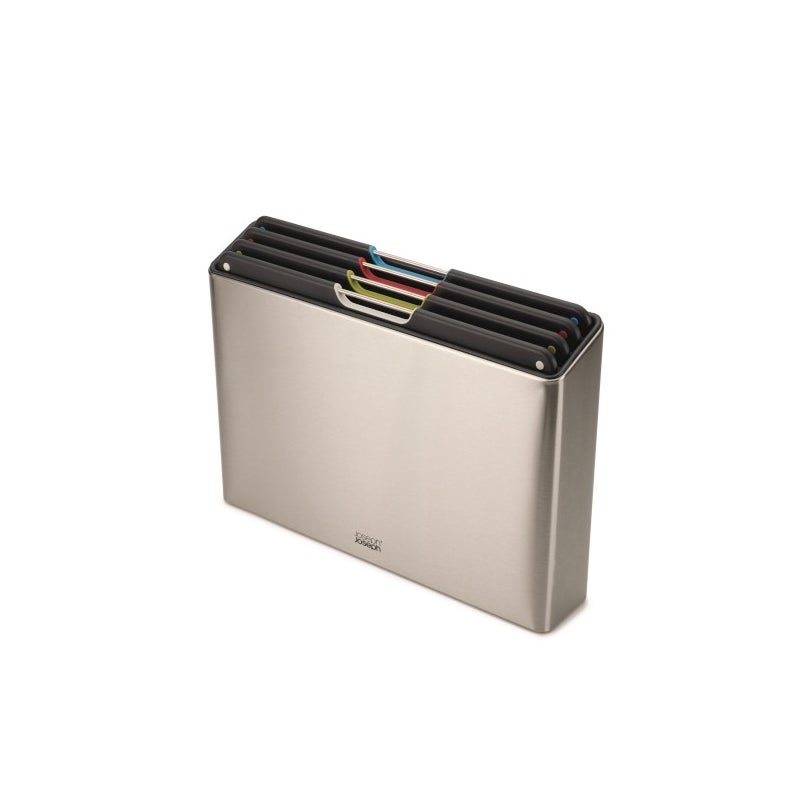 Joseph Joseph zestaw 4 desek do krojenia + stojak Folio Steel