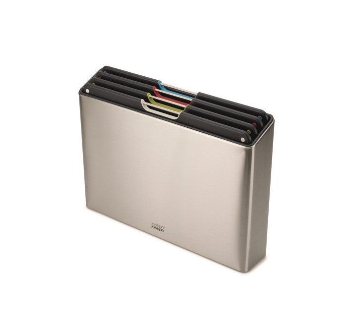 Joseph Joseph zestaw 4 desek do krojenia + stojak Folio Steel