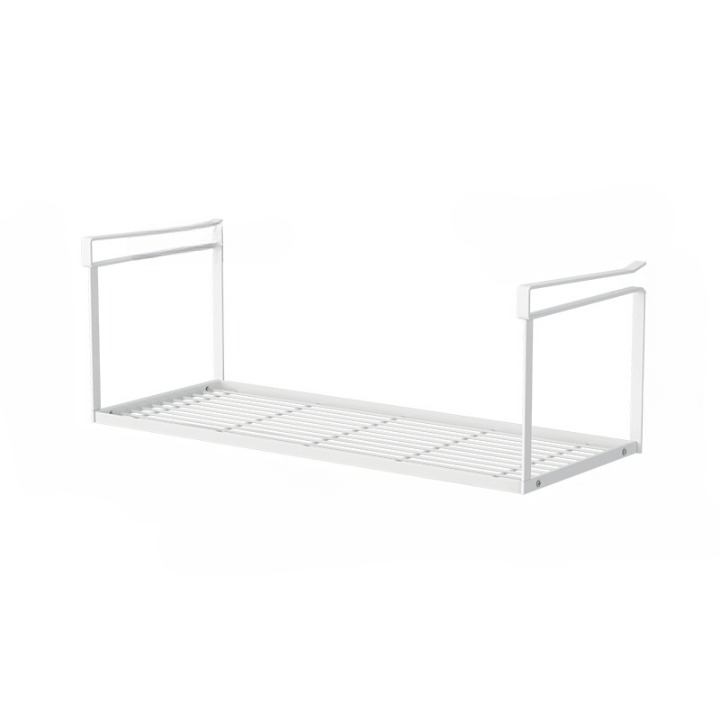 Półka łazienkowa, pod szafkę łazienkową, wisząca, wydrążona, bez dziurkacza, nośność 15 kg, 52,5*21*15,5 cm, biała